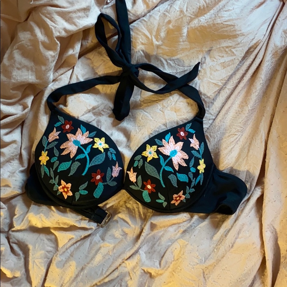 Black crochet bikini top